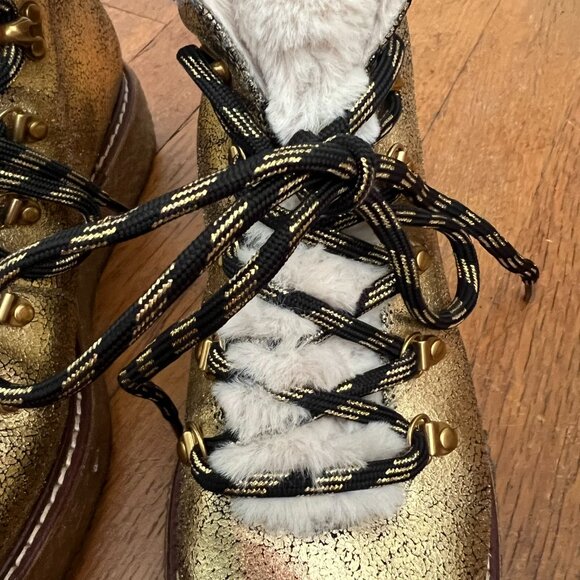 J.Crew Glitter Metallic Winter Boots • Faux Fur Lined • Size 7 - Picture 5 of 14